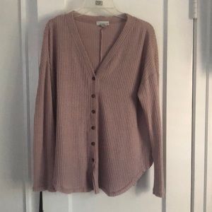 Allison Joy dusty rose Henley, size medium